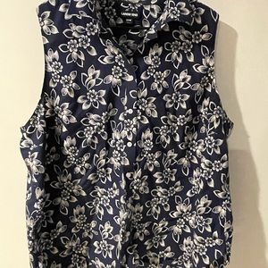 Lands’ End Women's Plus Size No Iron Supima Cotton Sleeveless Shirt 22W